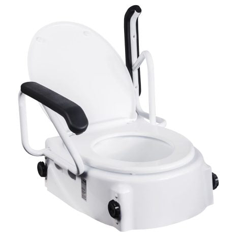 Adjustable Raised Toilet Seat with Armrests