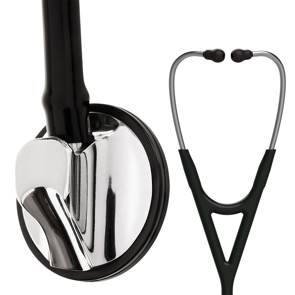 Cardiology Stethoscope, Single Head -  Black & Silver